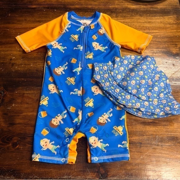 Cocomelon Swimsuit And Hat Size 24 Months - Picture 1 of 7